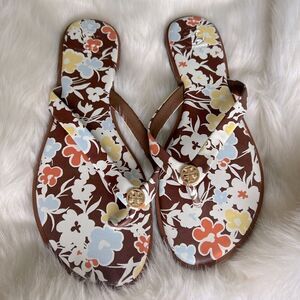 Tory Burch Women's Benton Thong Flats Sandals floral print